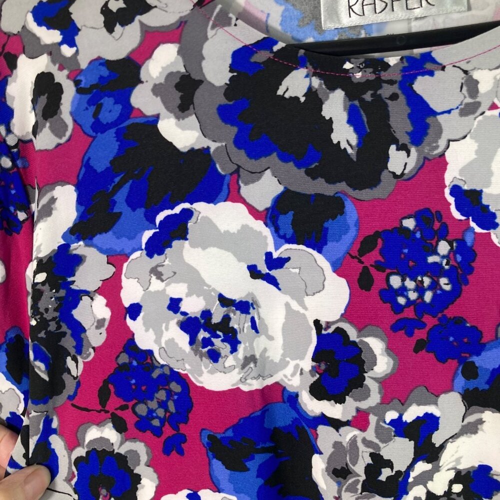 Womens Kasper Floral Side Tie 3/4 Sleeve Stretch Top 2X NWT - Picture 7 of 11